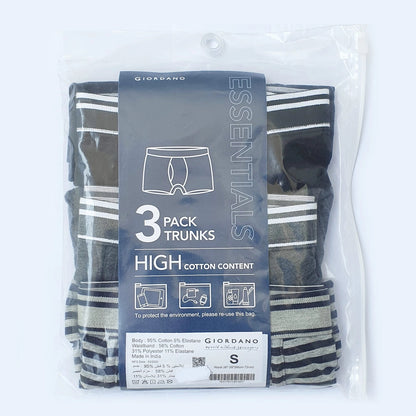 Men's Cotton Spandex Jersey 3-Pack Trunks