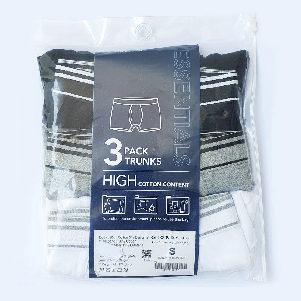 Men's Cotton Spandex Jersey 3-Pack Trunks