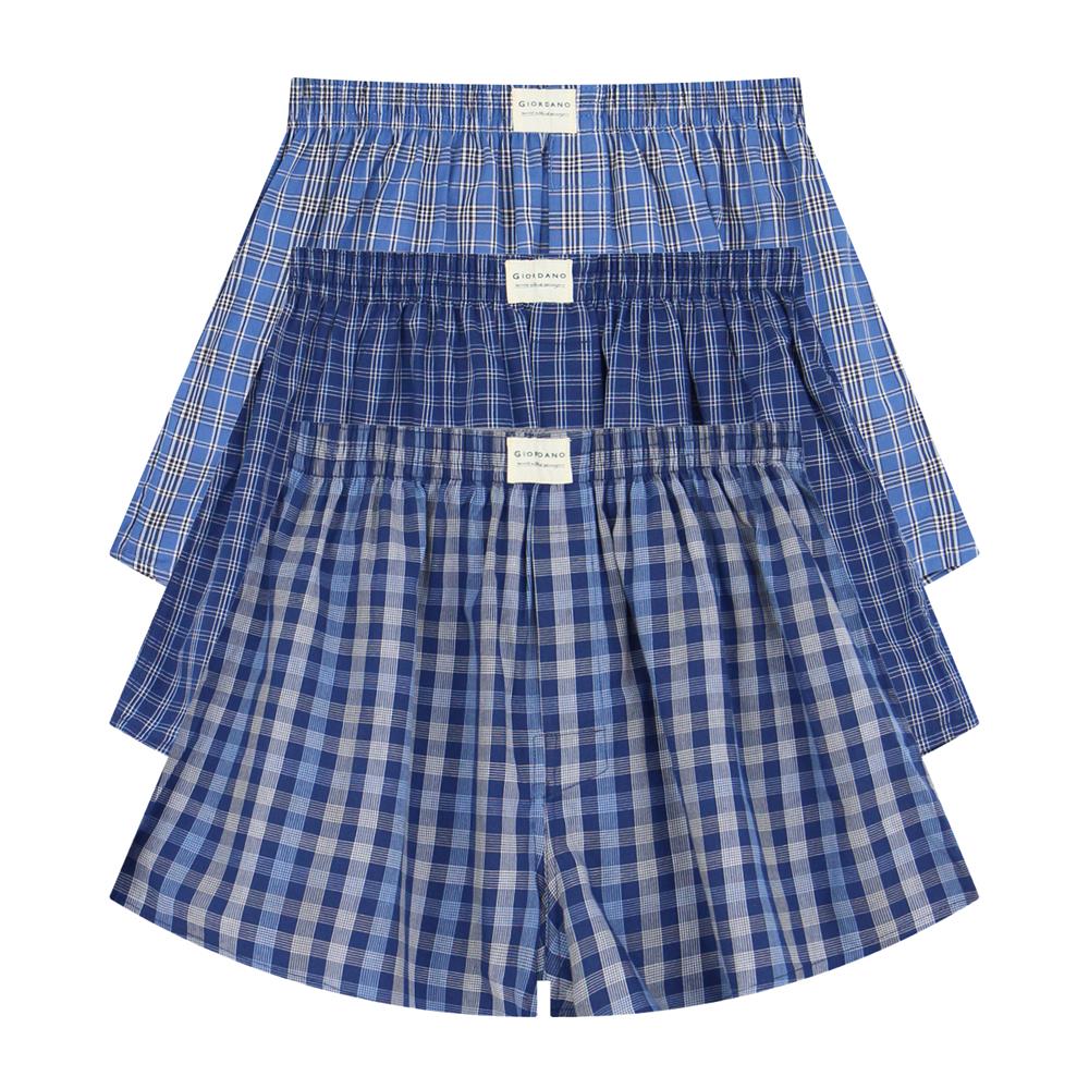 Men's Cotton Poplin Regular Fit Boxers 3Pcs Pack