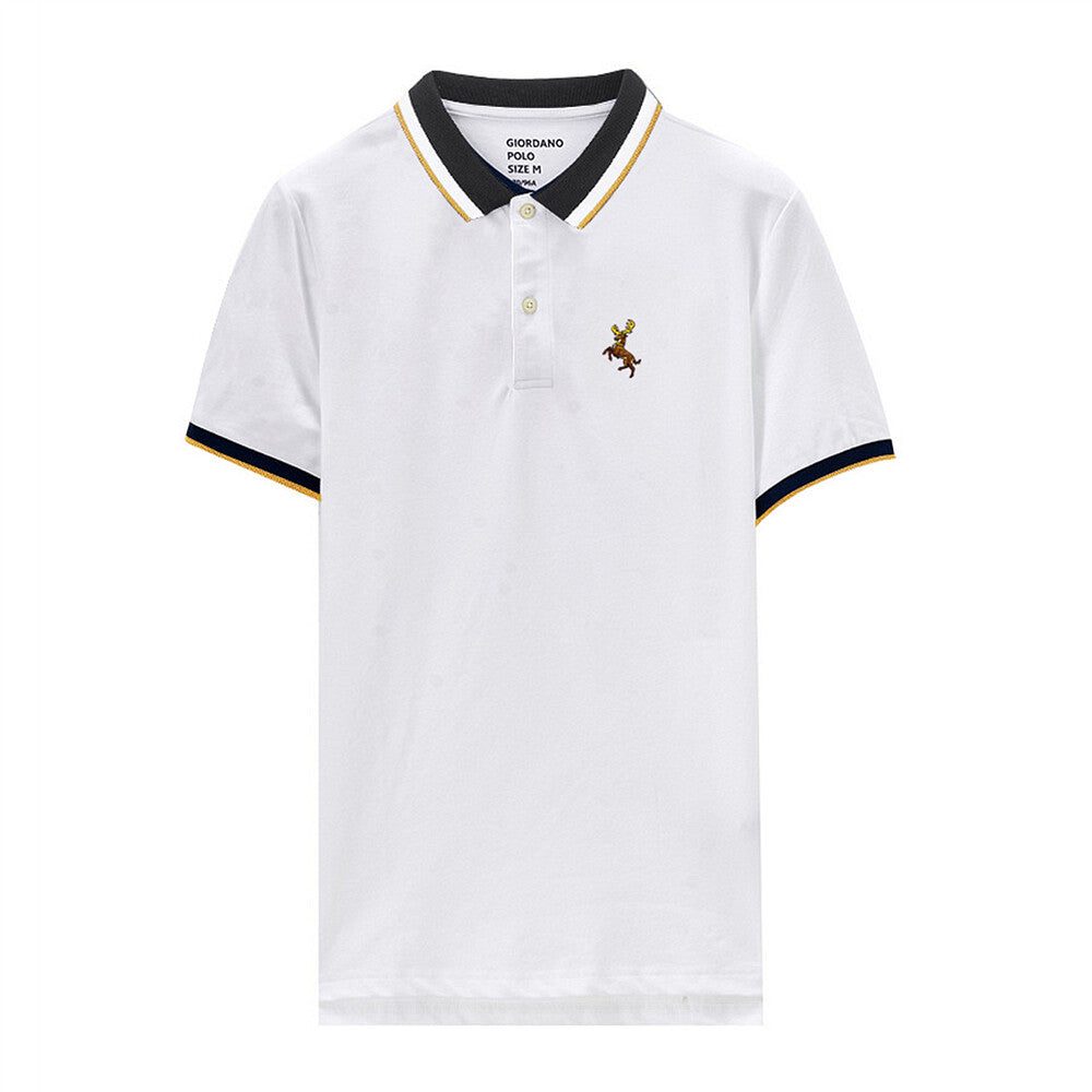 Men Deer Embroidery Polo