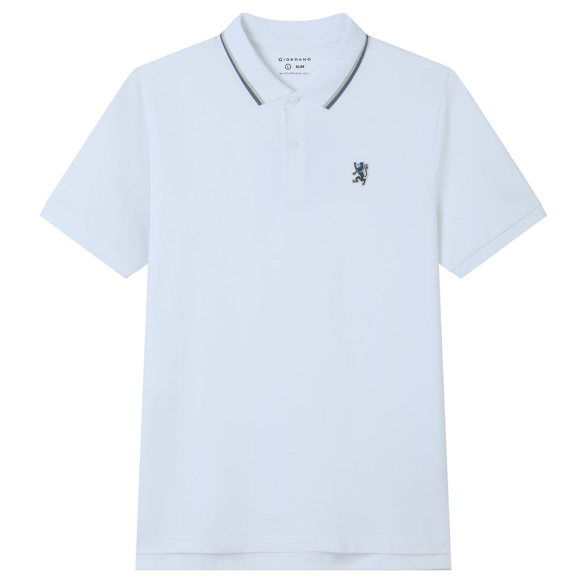Men Slim Cotton Lycra Embroidered Polo