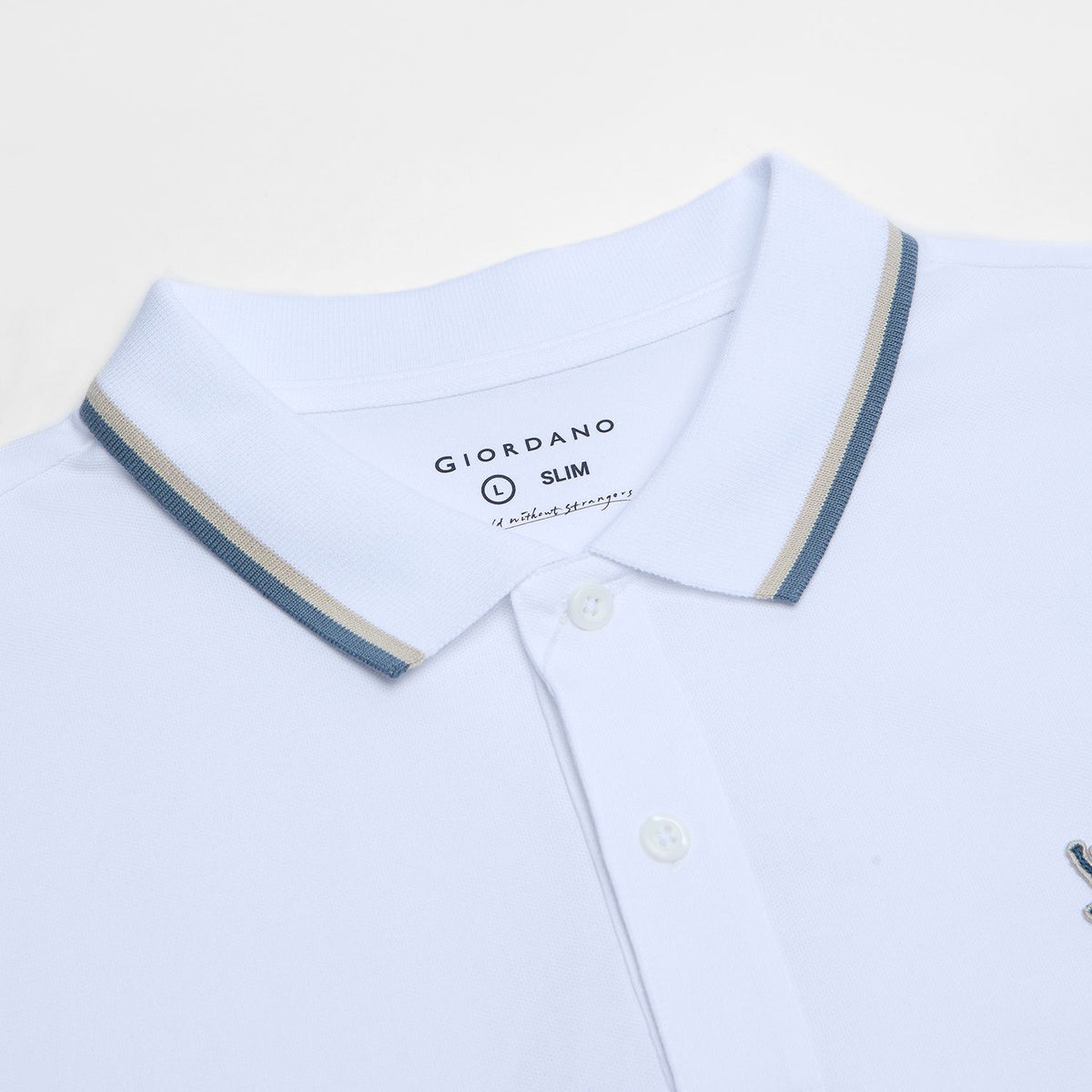 Men Slim Cotton Lycra Embroidered Polo