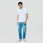 Men Slim Cotton Lycra Embroidered Polo