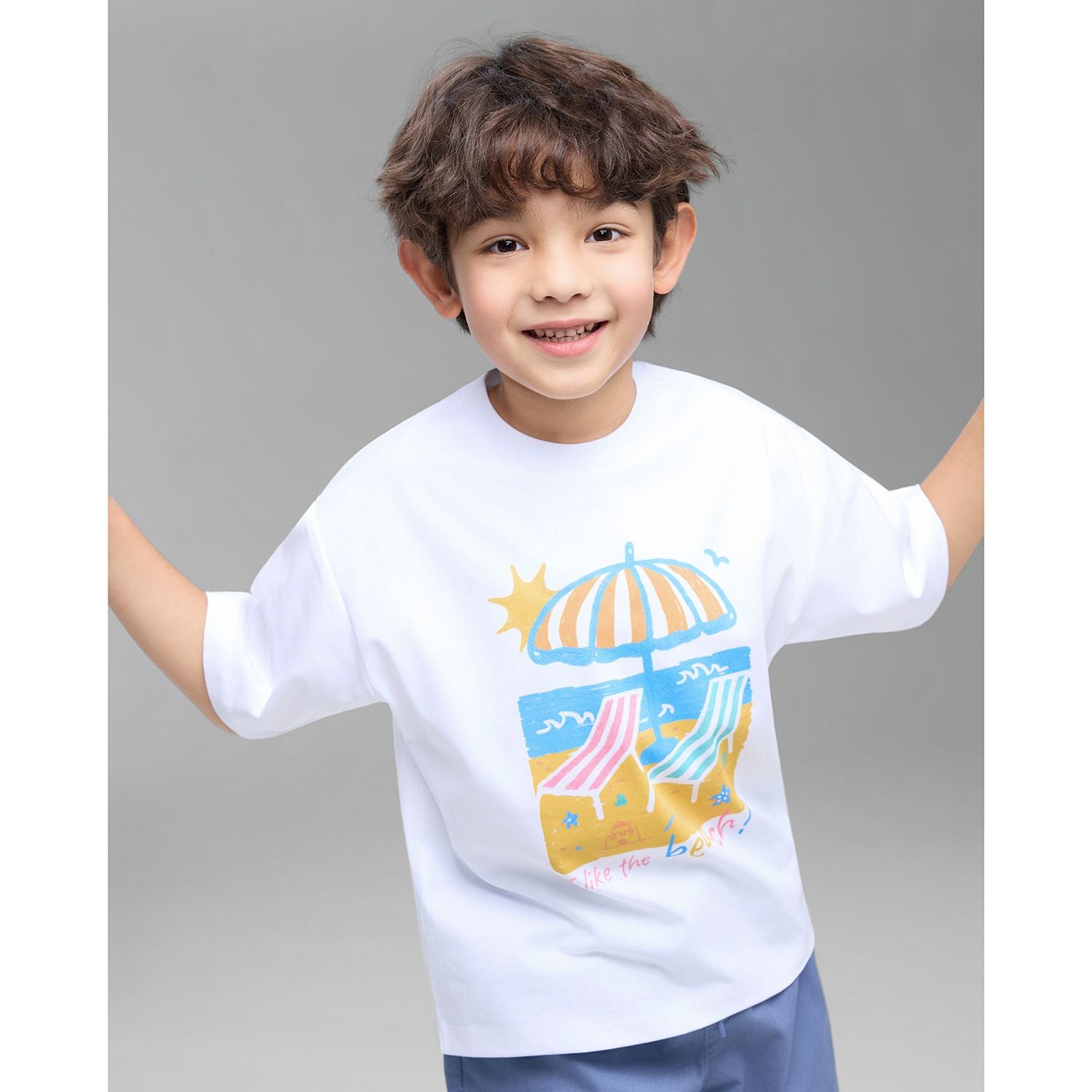 Kids' Beach Scene Relaxed Graphic Tee
