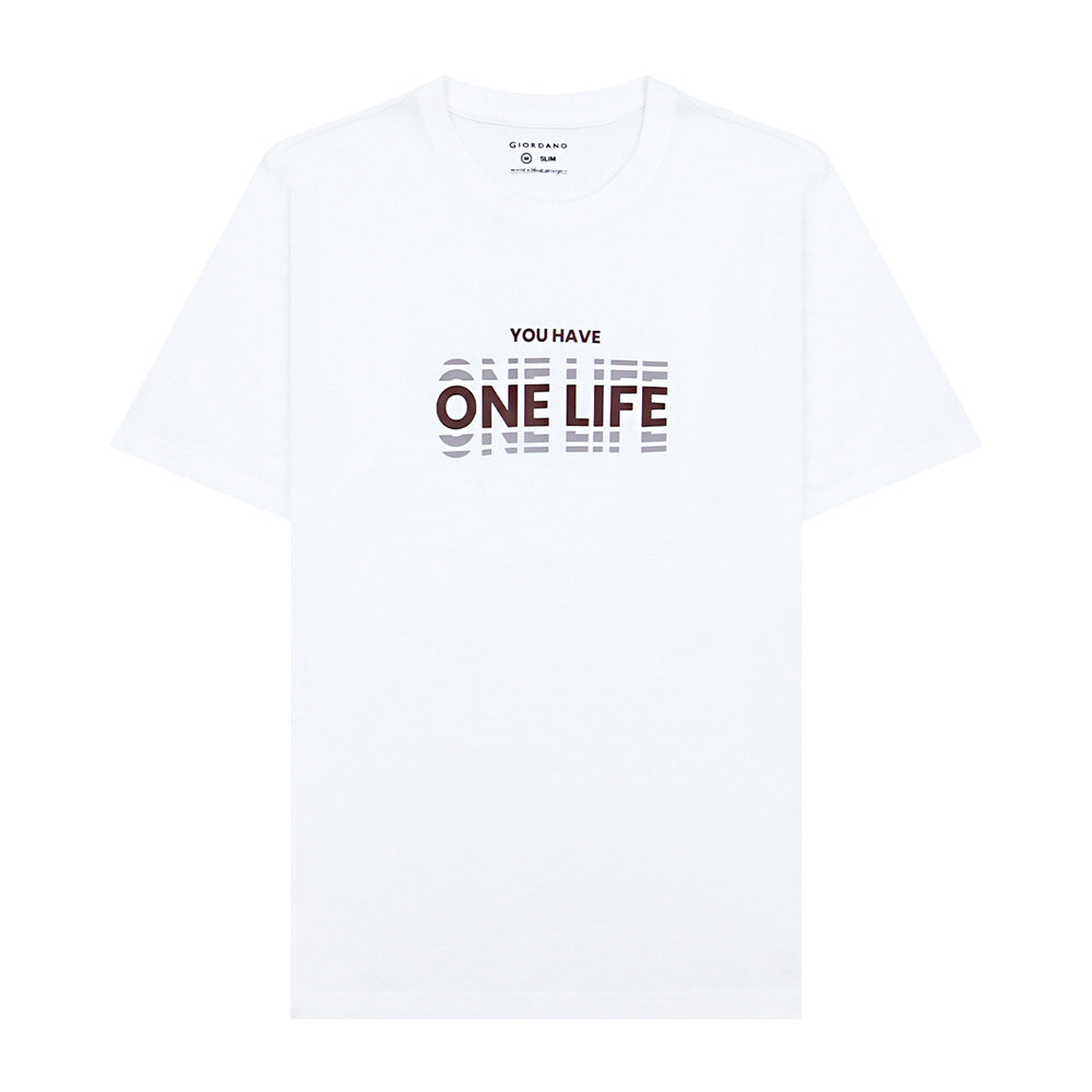 Men's Cotton Jersey Crew Neck Slim Fit Message Print Tee