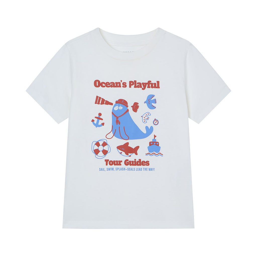 Kids Ocean's Playful Printed Cotton Tee