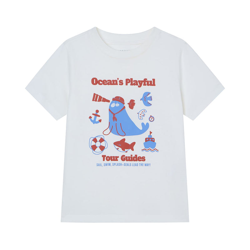 Kids Ocean's Playful Printed Cotton Tee