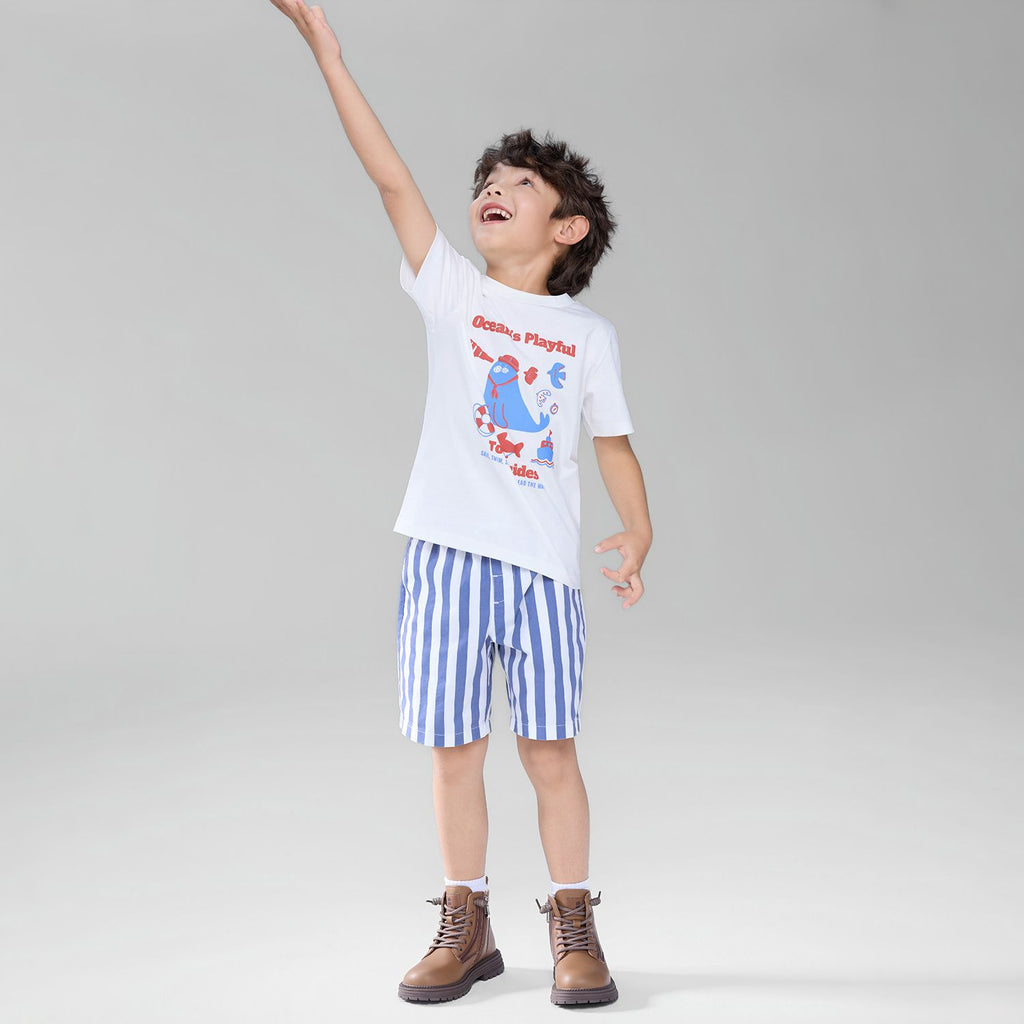 Kids Ocean's Playful Printed Cotton Tee
