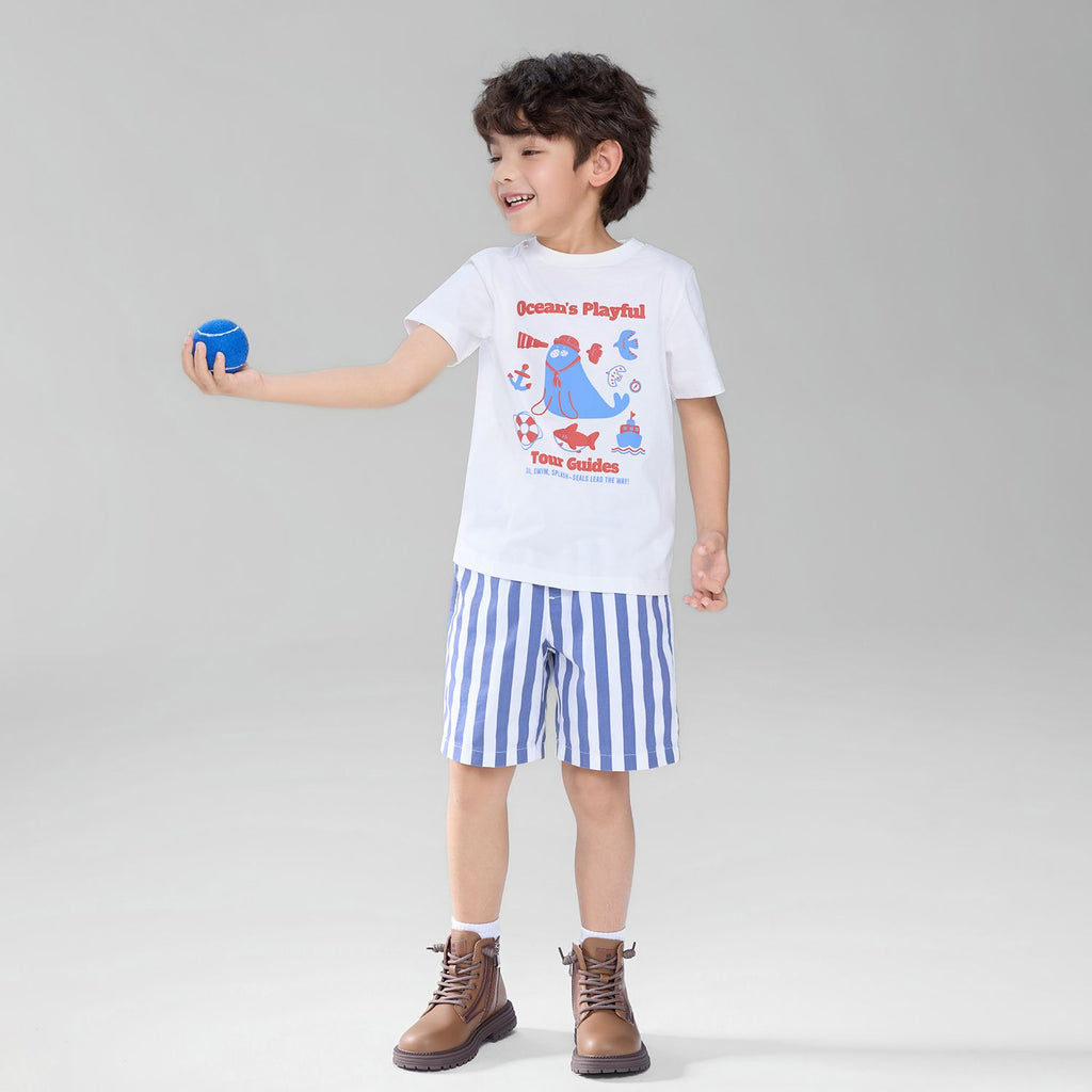 Kids Ocean's Playful Printed Cotton Tee