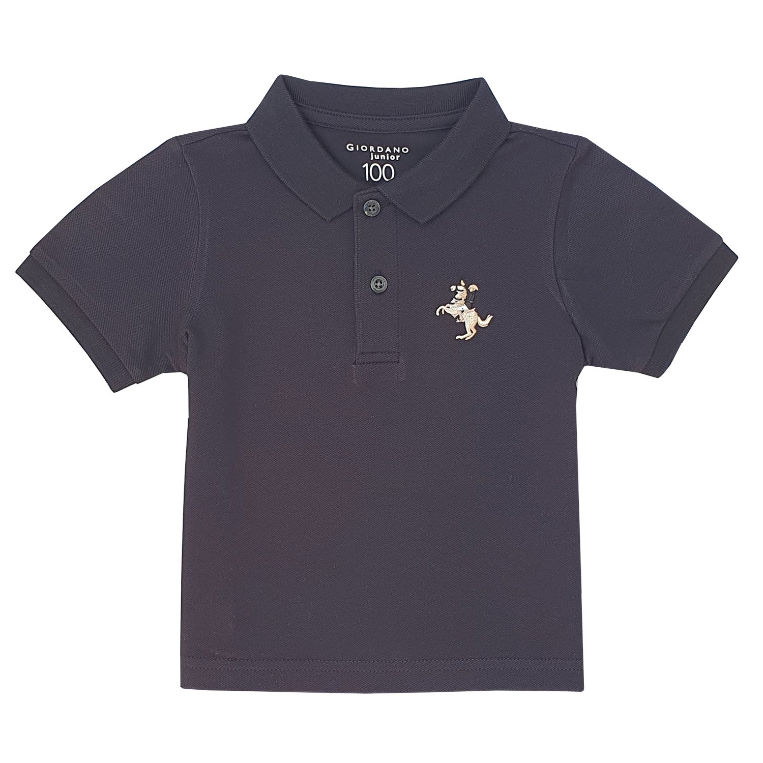 Giordano Junior Polo With Small Napoleon Logo-Black