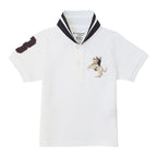 Giordano Kids' Embroidered Napoleon Polo-white