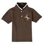 Giordano Kids' Embroidered Napoleon Polo-Brown