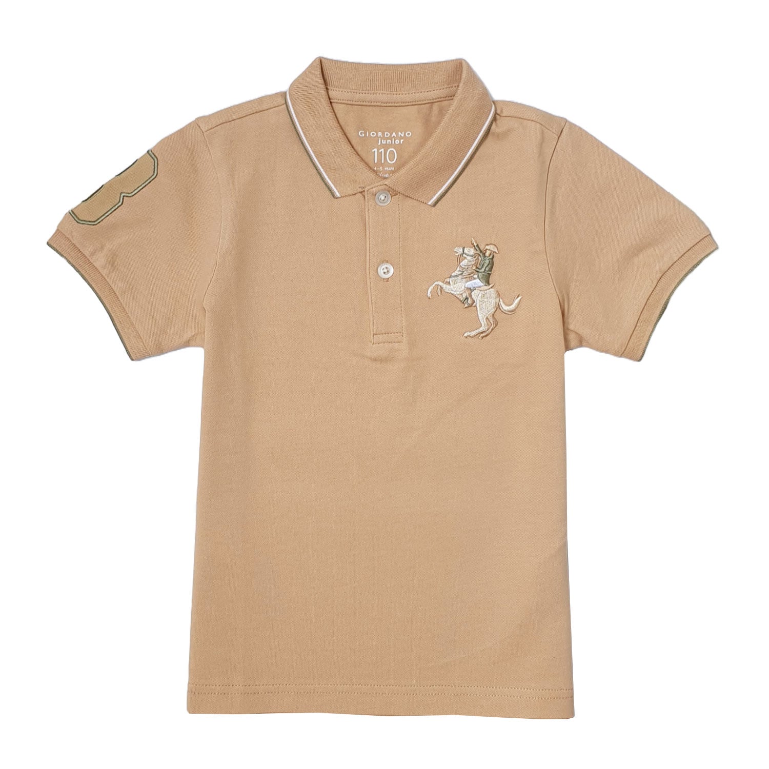 Giordano Kids' Embroidered Napoleon Polo-Brown