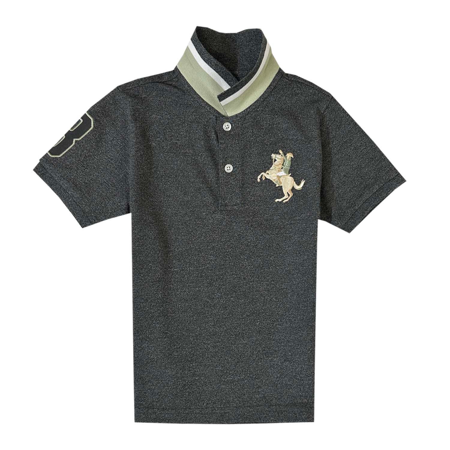 Giordano Kids' Embroidered Napoleon Polo-Grey