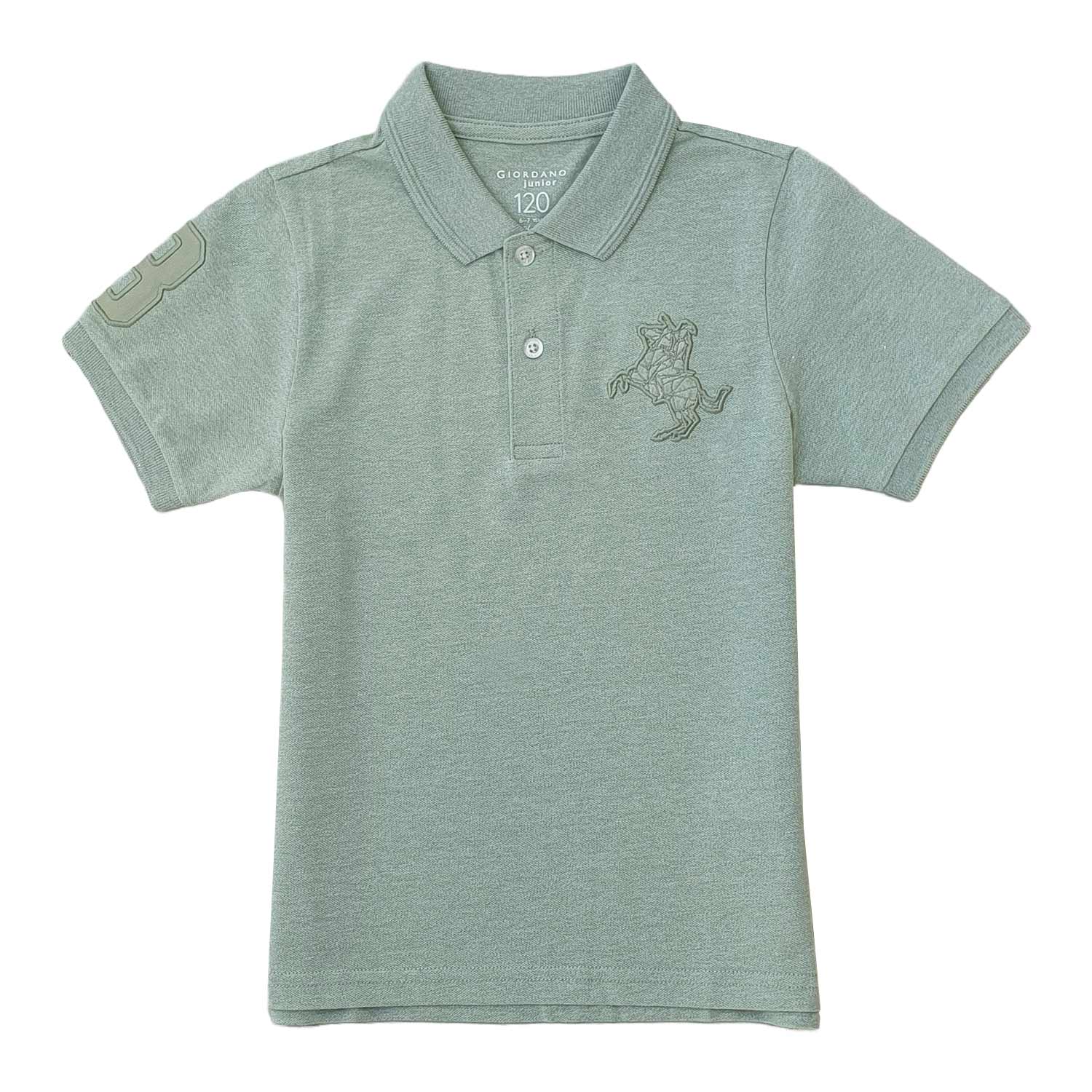 Giordano Kids' Embroidered Napoleon Polo-Green
