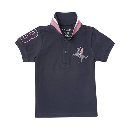Giordano Kids' Embroidered Napoleon Polo-Black