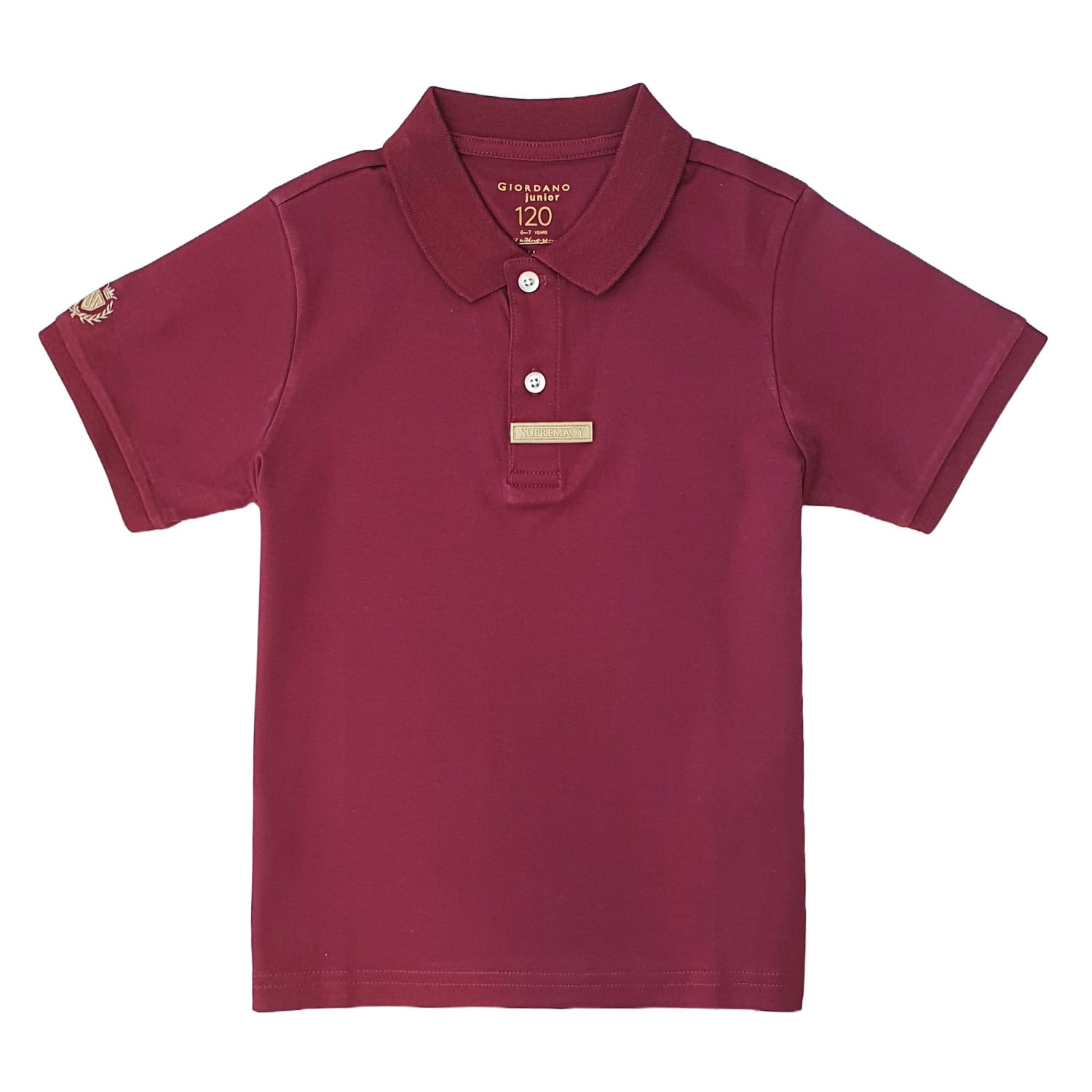 Giordano Junior Liquid Touch Short Sleeve Embroidery Polo-Red