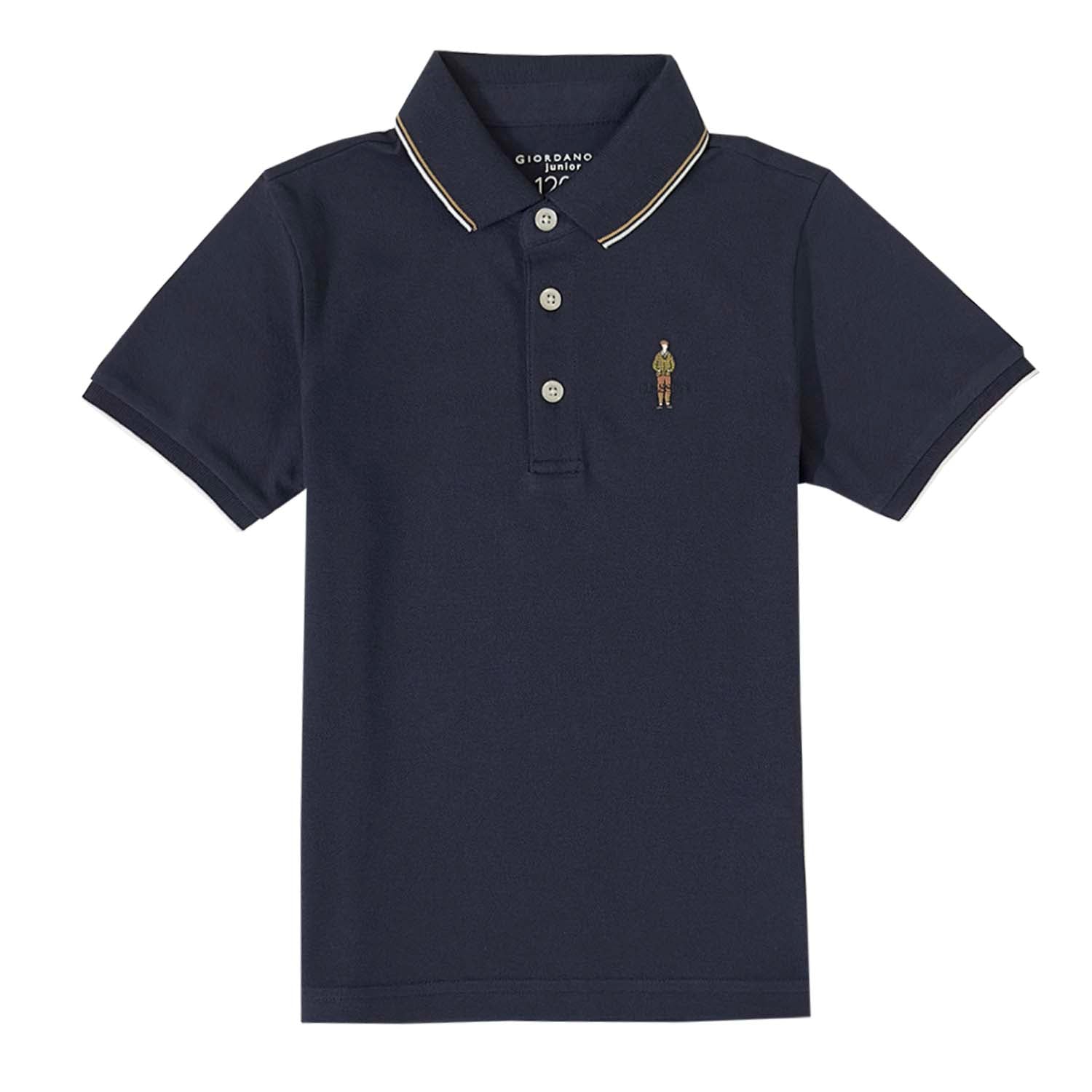 Giordano Kids' Classic Cotton Polo Shirt | Slim Fit, Soft & Breathable-Blue