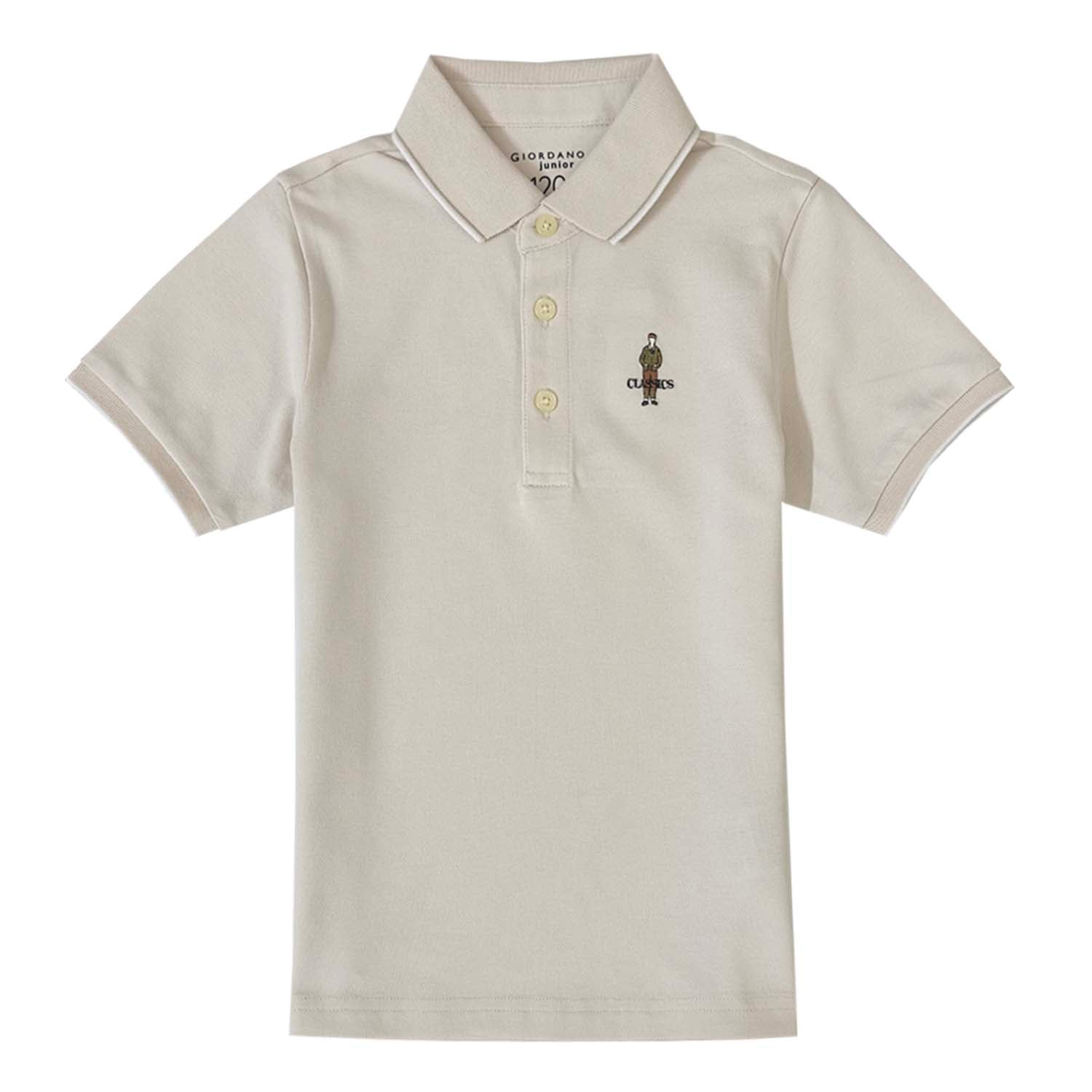 Giordano Kids' Classic Cotton Polo Shirt | Slim Fit, Soft & Breathable-Brown