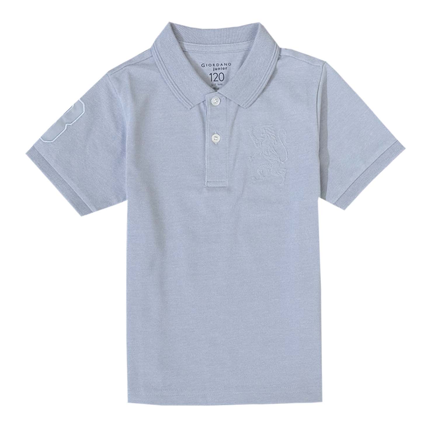 Giordano Junior Embroidery Short Sleeve Bold Polo-Blue