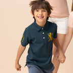 Giordano Junior Embroidery Short Sleeve Bold Polo-Green
