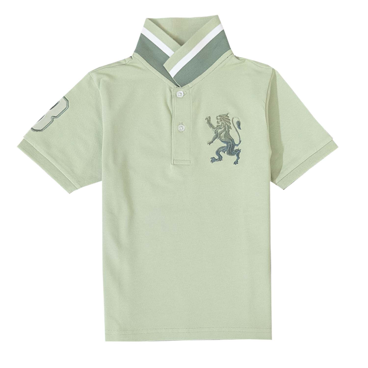 Giordano Junior Embroidery Short Sleeve Bold Polo-Green