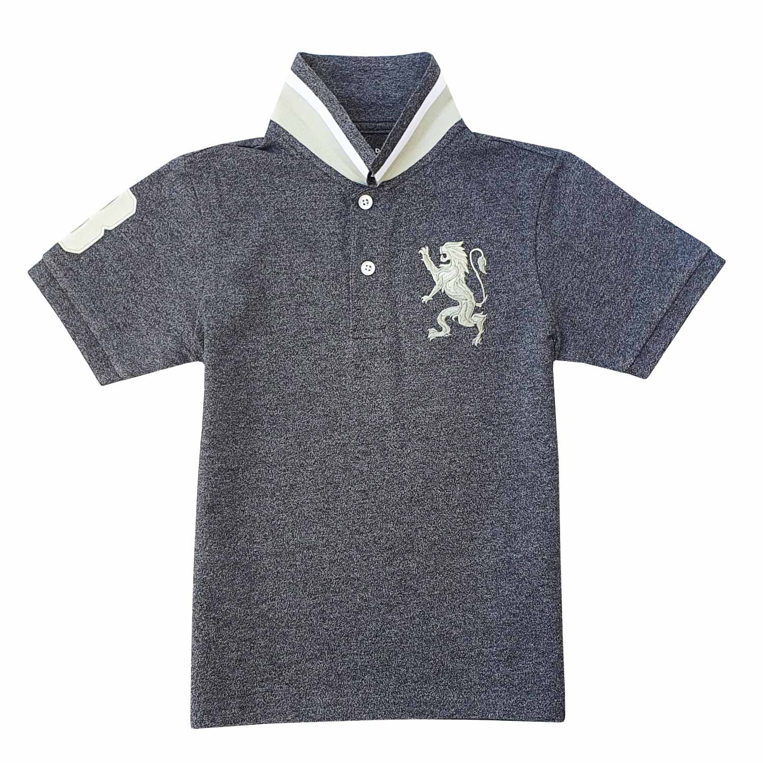 Giordano Junior Embroidery Short Sleeve Bold Polo-Grey