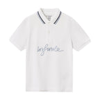 Giordano Kids Thematic Bold Polo: Slim Fit, Bold Embroidery, Everyday Style-White