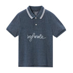 Giordano Kids Thematic Bold Polo: Slim Fit, Bold Embroidery, Everyday Style-Blue