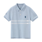 Giordano Kids Thematic Bold Polo: Slim Fit, Bold Embroidery, Everyday Style-Blue