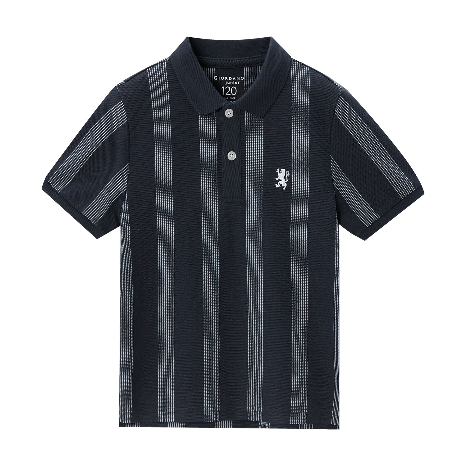 Giordano Kids Thematic Bold Polo: Slim Fit, Bold Embroidery, Everyday Style-Blue