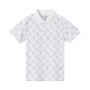 Giordano Kids' Geometric Print Polo: Slim Fit, Bold Design, All-Day Comfort-White
