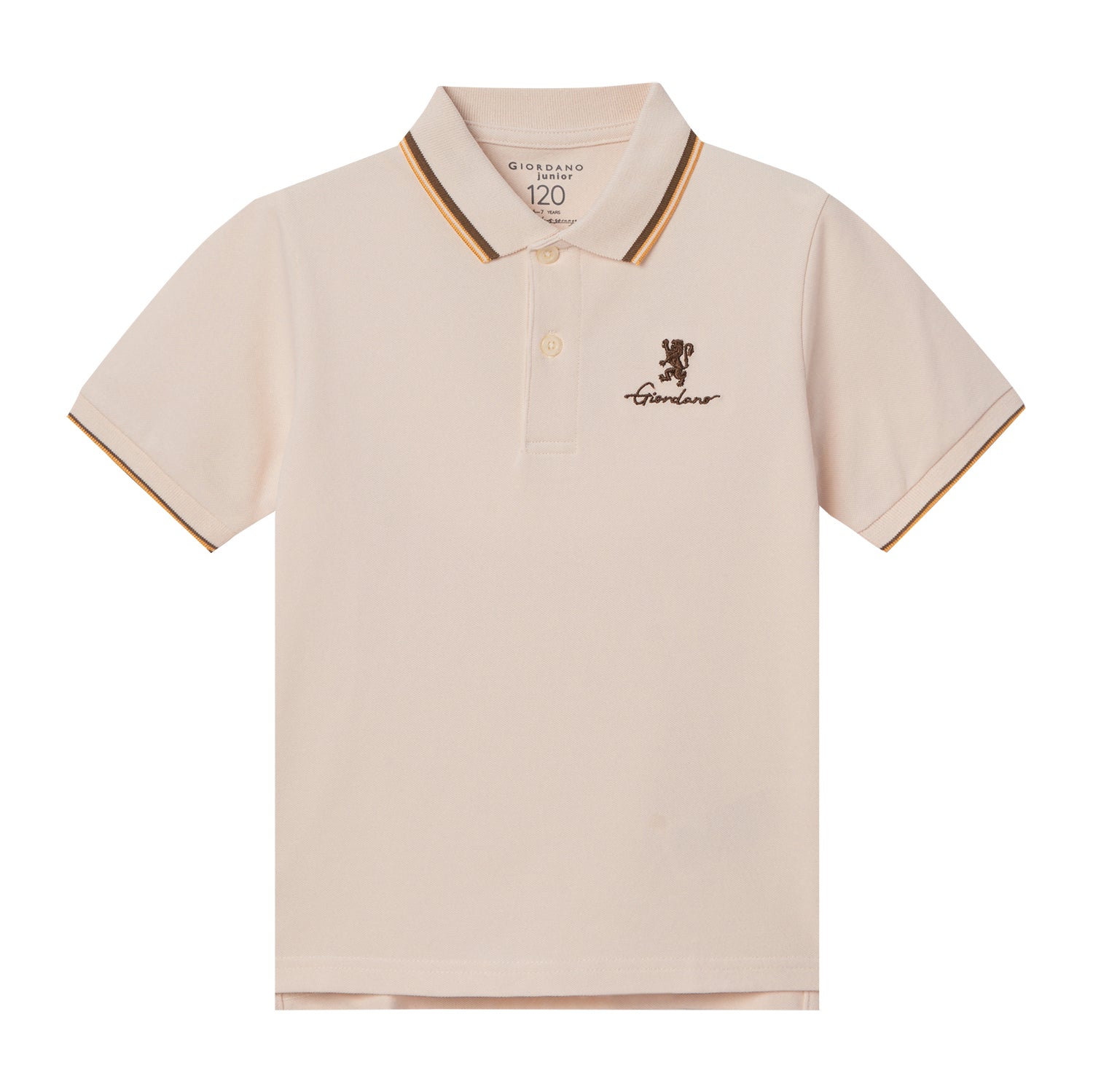 Giordano Junior's Slim Fit Cotton Pique Signature Embroidery Polo-Brown