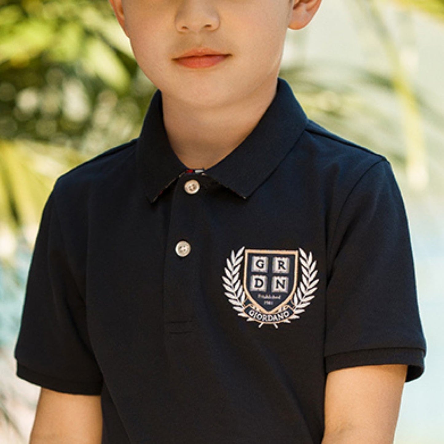 Kids’ Slim Fit Cotton-Lycra Piqué Polo Shirt With Embroidered Logo