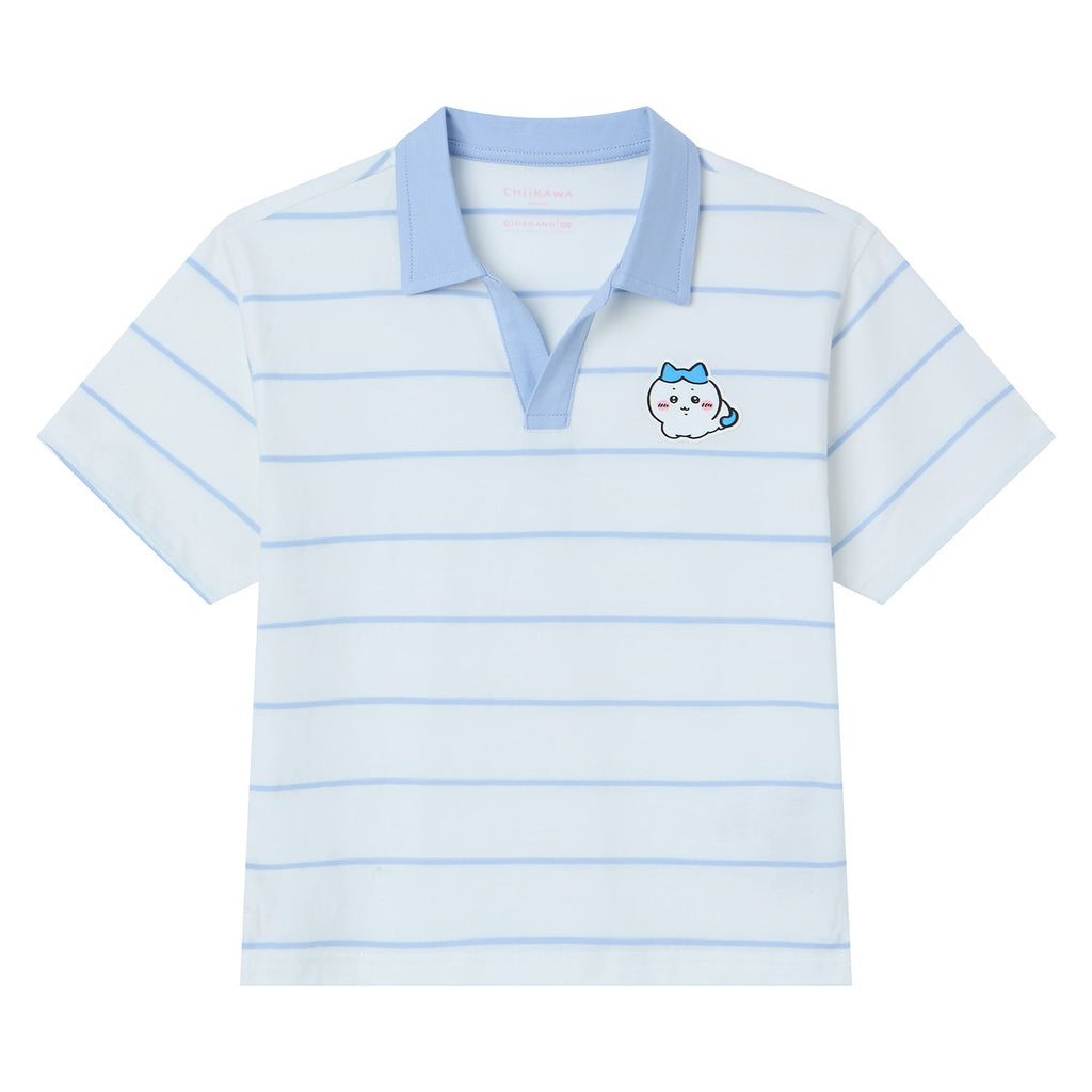 Kids Chiikawa Striped Cotton Knit Polo
