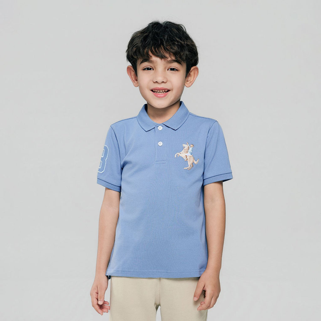 Kid's Cotton Polo with Napoleon Embroidery