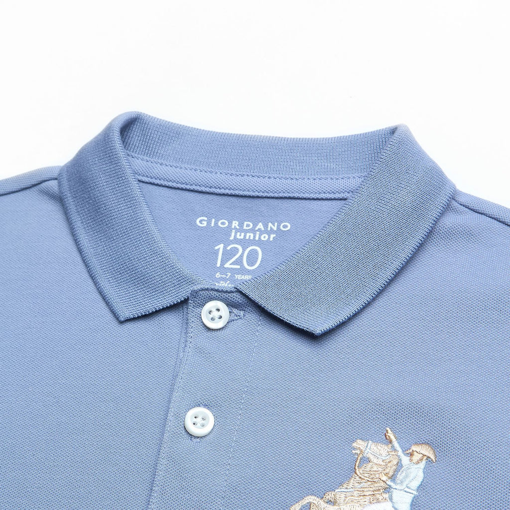 Kid's Cotton Polo with Napoleon Embroidery