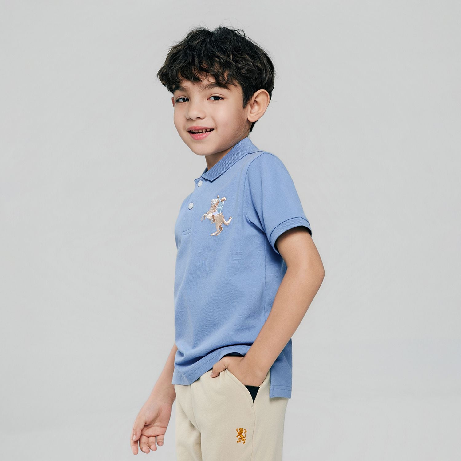 Kid's Cotton Polo with Napoleon Embroidery