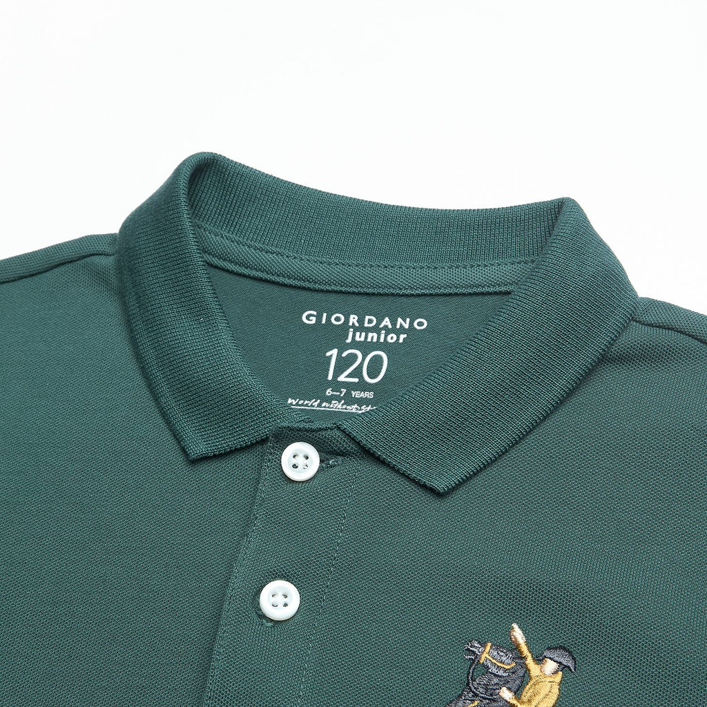 Kid's Cotton Polo with Napoleon Embroidery