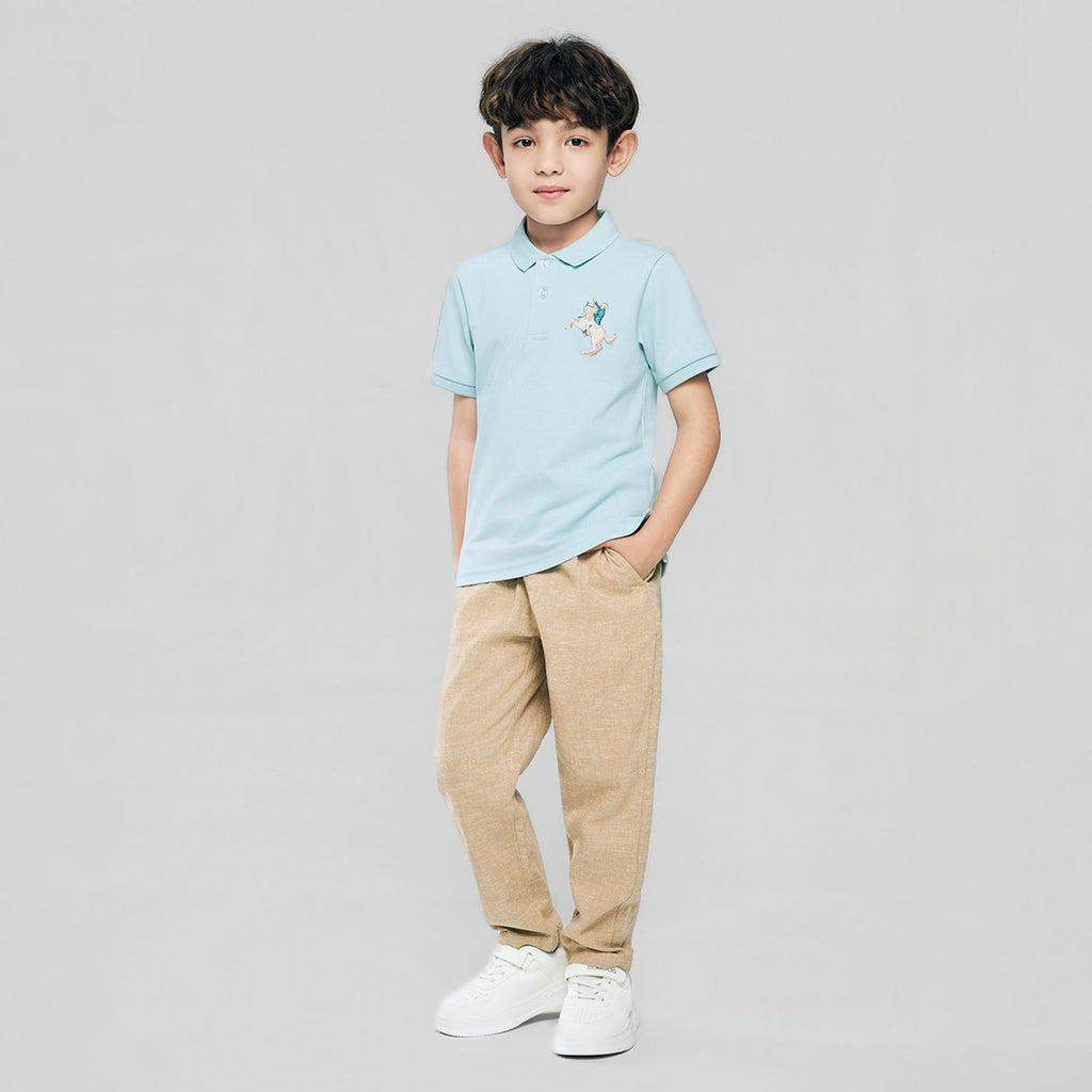 Kid's Cotton Polo with Napoleon Embroidery