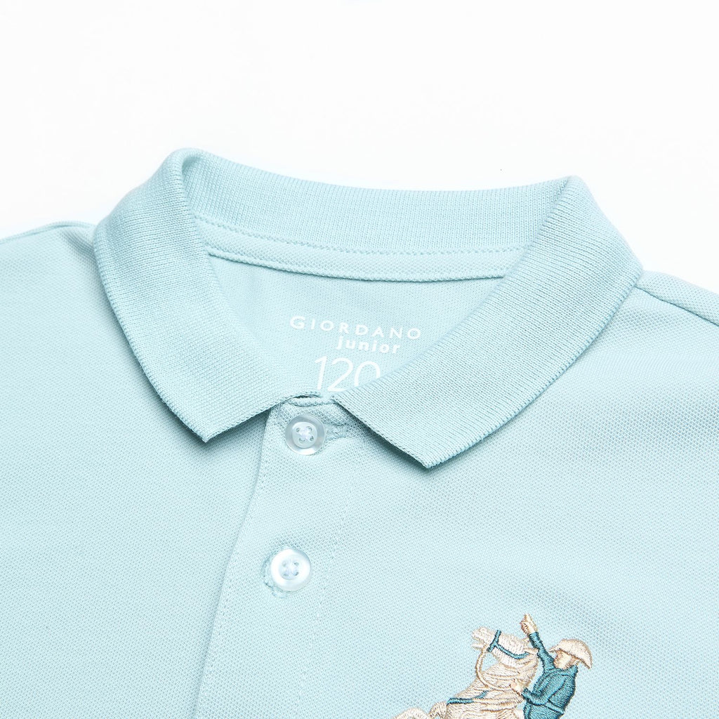 Kid's Cotton Polo with Napoleon Embroidery