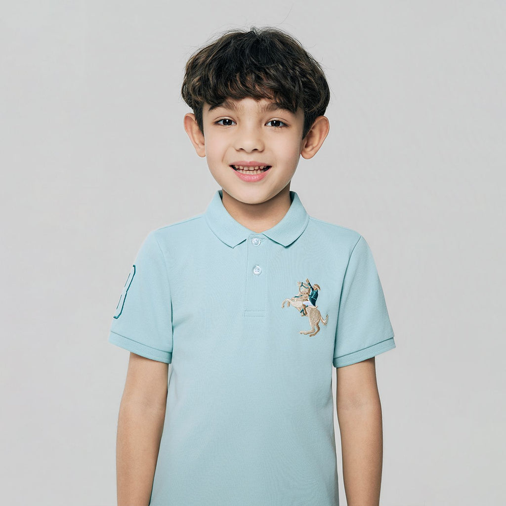 Kid's Cotton Polo with Napoleon Embroidery