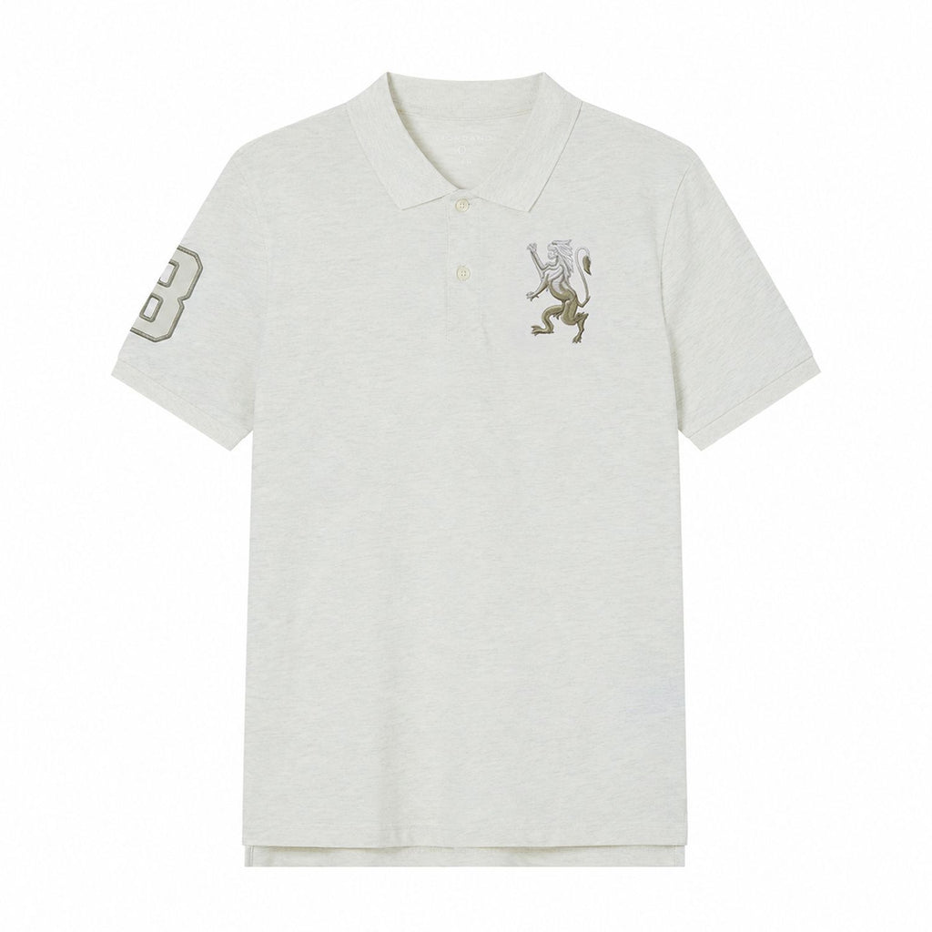 Kids' Slim Fit 3D Embroidery Lion Polo
