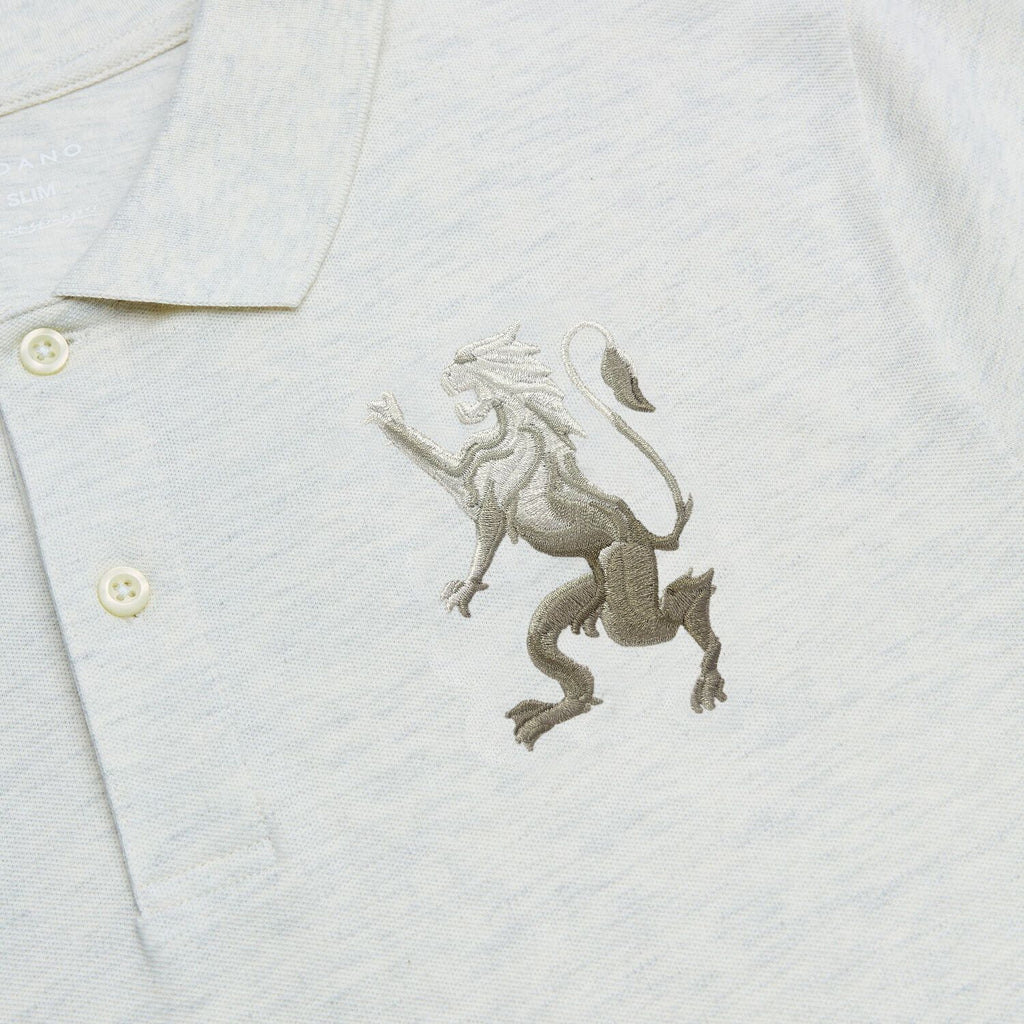Kids' Slim Fit 3D Embroidery Lion Polo