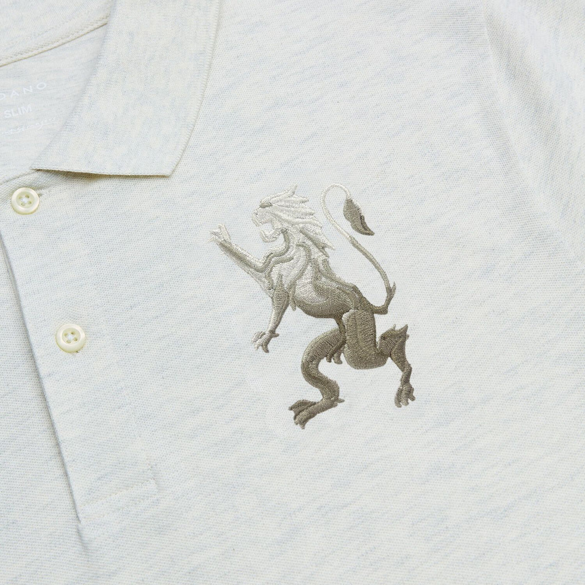 Kids' Slim Fit 3D Embroidery Lion Polo