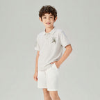 Kids' Slim Fit 3D Embroidery Lion Polo