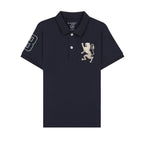 Kids’ Slim Fit Lion Embroidered Cotton Polo