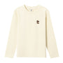 Giordano Kids’ Velour Crew Neck Long Sleeve Embroidery Tee-White