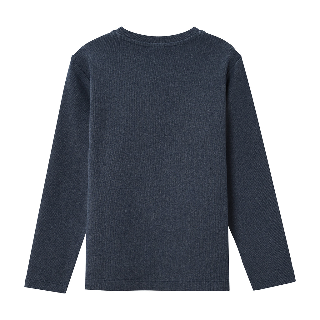 Kid's' Velour Crew Neck Long Sleeve Embroidery Tee