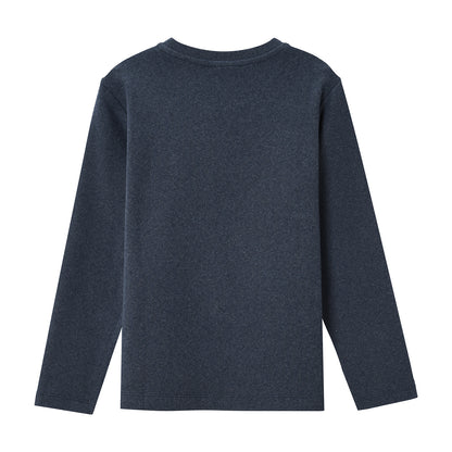 Kids’ Velour Crew Neck Long Sleeve Embroidery Tee